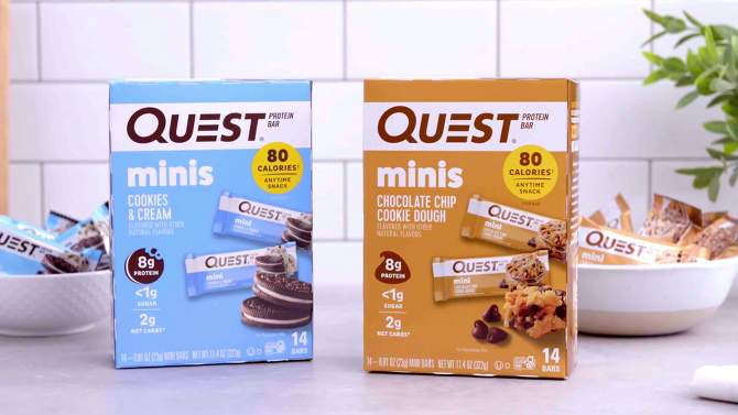 Quest Nutrition Mini Bars - Cookies &#38; Cream - 14ct, 2 of 7, play video