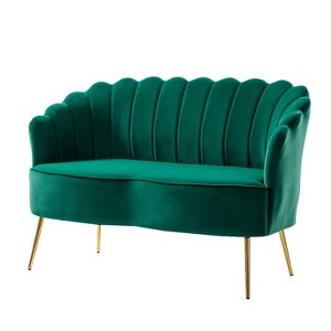 Savier 50.2" Contemporary Velvet Living Room and Bedroom Tufted Loveseat | KARAT HOME - 1 of 4