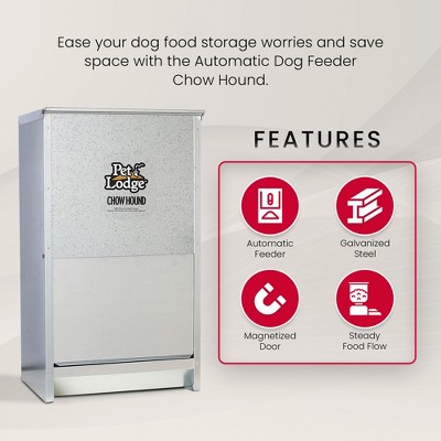 Pet Lodge Galvanized Steel Automatic Dog Feeder, 50 lbs Capacity