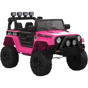 Kids Ride On Truck 12V with Parent Remote, 2-Seater Electric Car for Big Kids, 4-Wheel Suspension, LED Lights & Safety Belt - 1 of 4