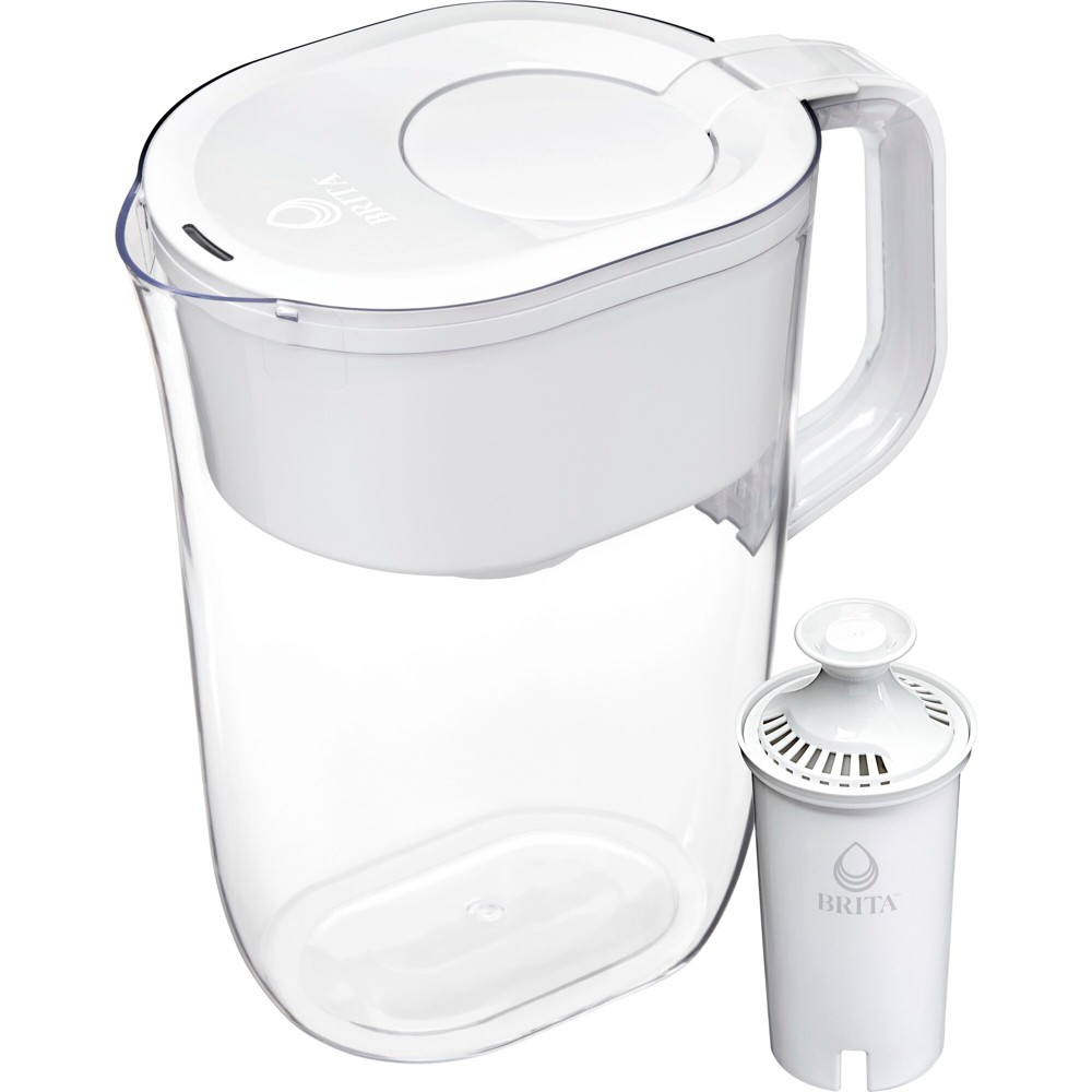 Photos - Water Filter BRITA  10-Cup Tahoe Water Pitcher Dispenser - White: Easy-Fill Lid, Electronic Indicator 