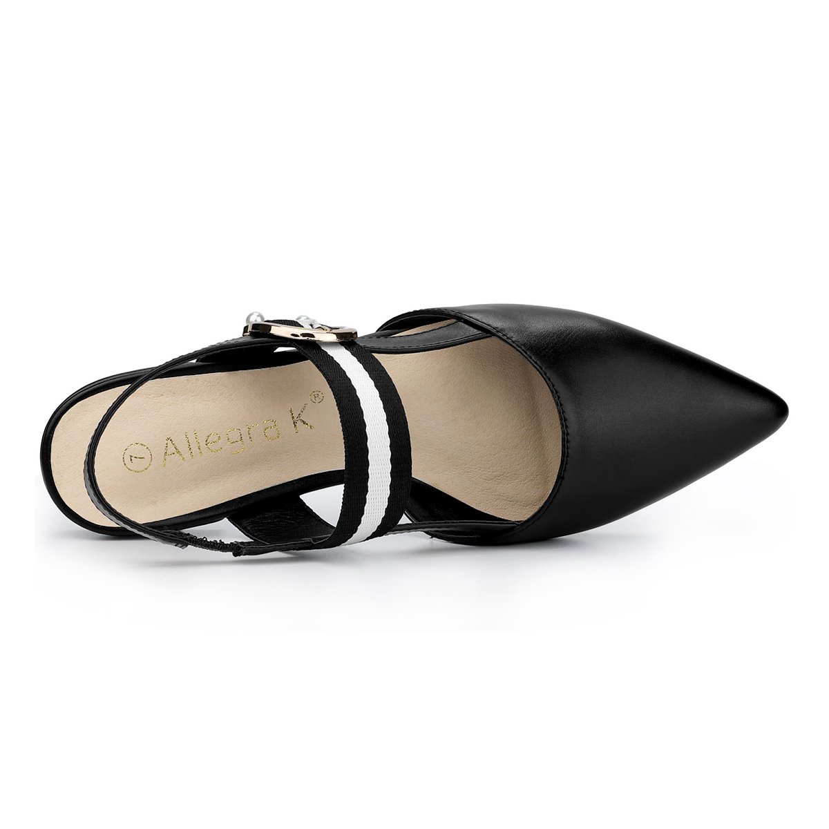 Женские сабо Allegra K Women's Pointed Toe Slingback Flat Mules Black 7.5 — фото 5