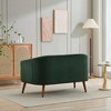 51"W Loveseat Couch Sofa with Curved Armrests and Corduroy Upholstery, Ivory/Orange/Green/Gray/Navy--ModernLuxe - 4 of 4