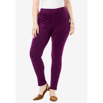 Roaman's Women's Plus Size Faux Suede Legging