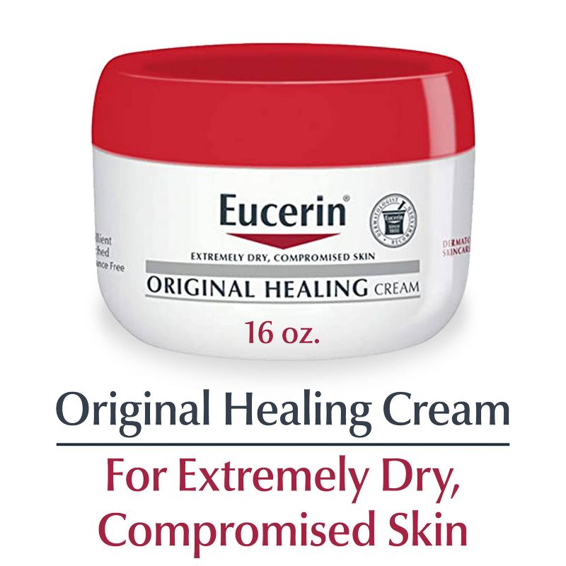 Eucerin Original Healing Cream Fragrance Free Body Cream for Dry Skin Unscented - 16oz, 4 of 17