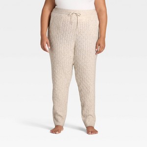 Women's Cashfeel Cable Knit Jogger Pants - Auden™ - 1 of 3