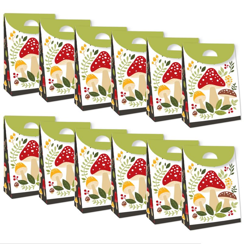 Big Dot of Happiness Wild Mushrooms - Red Toadstool Party Gift Favor Bags - Party Goodie Boxes - Set of 12, 6 of 10