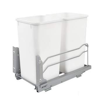 Rev-A-Shelf 53WC-1527SCDM-211 Double 27 Quart Pull-Out Under Mount Kitchen Waste Container Trash Cans with Soft-Close Slides