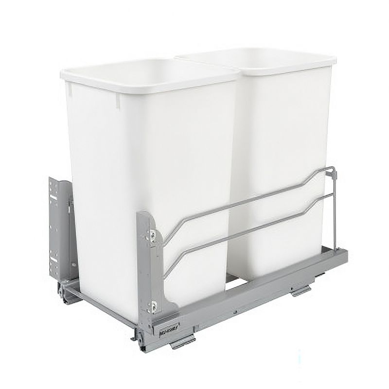 Rev-A-Shelf 53WC-1527SCDM-211 Double 27 Quart Pull-Out Under Mount Kitchen Waste Container Trash Cans with Soft-Close Slides, 1 of 7