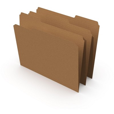 HITOUCH BUSINESS SERVICES File Folders 1/3 Cut Letter Size Natural Brown 100/Box TR756044/756044