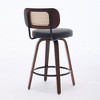 CLIHOME Set of 2 Counter Height Bar Stools - 26" Rattan Counter Height Stools With Cane Back and Upholstered Seat - 3 of 4