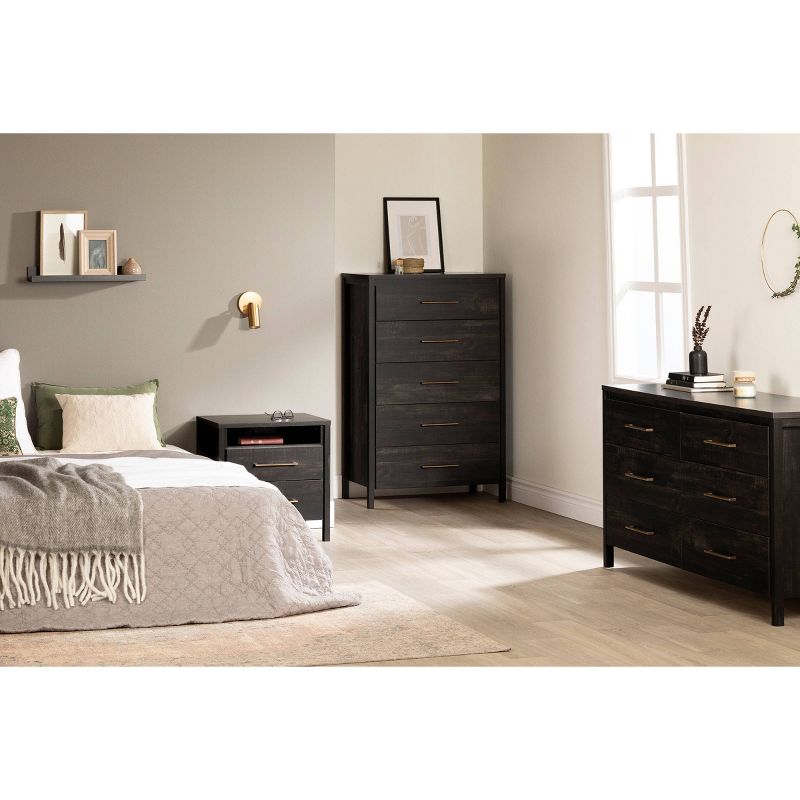 Gravity 2 Drawer Nightstand Rubbed Black - South Shore, 4 of 12