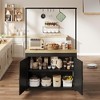 42" Island with Storage - Heavy-Duty Multi-Functional Kitchen Cart with 30mm Thick Countertop, 2-Tier Shelves - 2 of 4