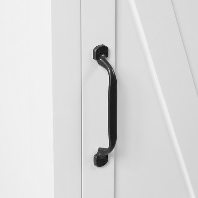 Sleek White MDF Wood Bathroom Storage Cabinet with Adjustable Shelf