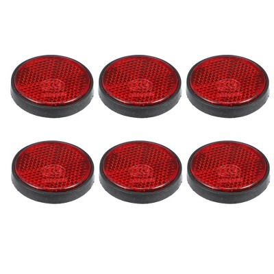 Unique Bargains Motorcycle M6x1.0 Universal Screw Mount Round Warning Reflector 1.75" Red 6 Pcs