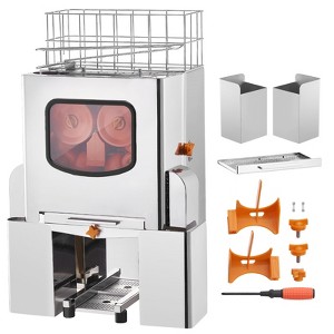 VEVOR Commercial Orange Juicer Machine, 120W Automatic Juice Extractor, Stainless Steel Orange Squeezer 20 Oranges/Minute, with Pull-Out Filter Box - 1 of 4