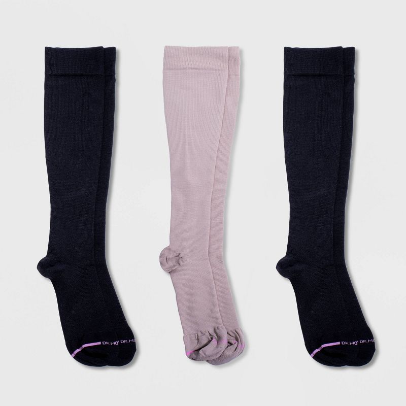 Dr. Motion Women&#39;s Mild Compression 3pk Knee High Socks, 1 of 3