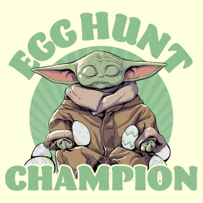 Men's Star Wars: The Mandalorian Easter Grogu Egg Hunt Champion T-Shirt, 2 of 5