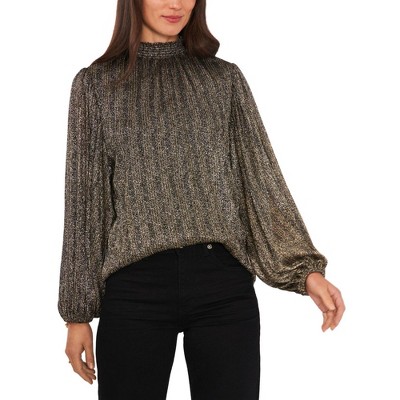 Vince Camuto Womens Smocked Pullover Blouse