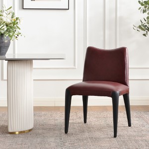 KINWELL Top-Grain Genuine Leather Modern Upholstered Dining Chair - 1 of 4