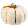 Northlight Large Plush Pumpkin Fall Harvest Decoration - 7.5" - Cream and Yellow - 4 of 4