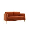 Okak Modern Plush Upholstered Corduroy Loveseat with Solid Wood Frame,Compact Sofa Couch for Living Room,Apartment - 4 of 4