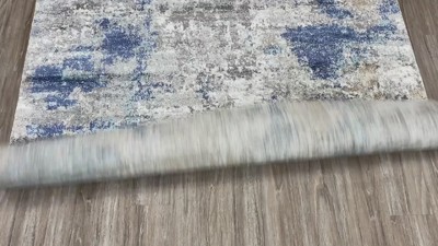 Luxe Weavers Gray Abstract 4x5 Stain-Resistant Area Rug