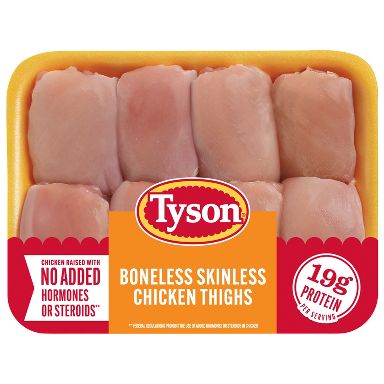 Tyson All Natural Boneless & Skinless Chicken Thighs - 1.26-2.938 lbs - price per lb