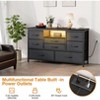 Premium LED 8-Drawer Dresser TV Stand 55" Wide,Solid Wood Top Console with Built-in Power Outlet &22 Light Modes for Bedroom Organizer - 4 of 4
