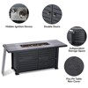 57 Inch Propane Fire Pit Table, 50000BTU Rectangle Fire Table with Cover & Rain Cover - 2 of 4