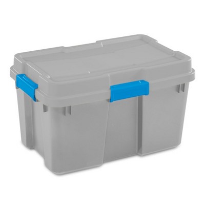 Sterilite Heavy Duty Plastic Gasket Tote Stackable Storage Container Box with Lid and Latches for Home Organization
