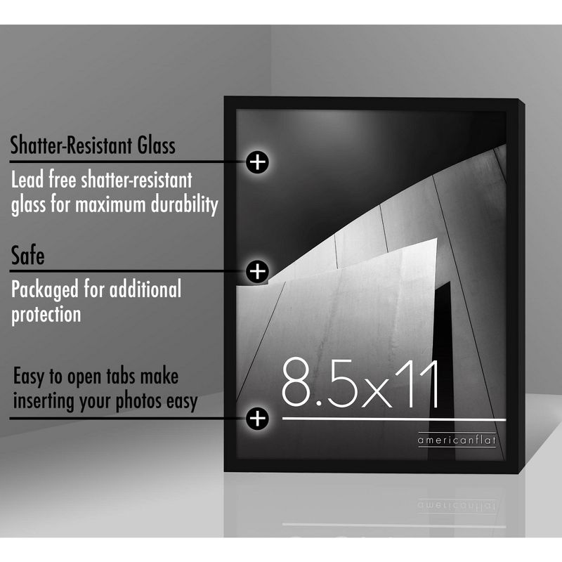 Americanflat Thin Picture Frame with tempered shatter-resistant glass - Horizontal and Vertical Formats for Wall and Tabletop, 4 of 7