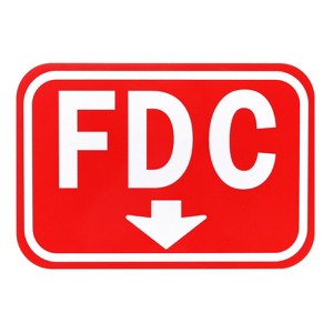 Unique Bargains Aluminum Outdoor "FDC" Fire Department Connection Metal Signw with a Down Arrow 1 Pc - 1 of 4