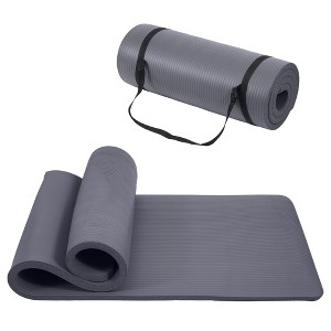 Gulches Yoga mat, one inch thickened high-density practice mat, tear-resistant practice yoga mat with straps, suitable for all kinds of yoga practice - 1 of 4