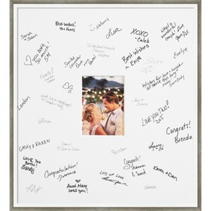 Lucie Signature Mat Picture Frame – Guest Book Alternative for Weddings, Graduations, or Retirement – Autograph Photo Mat for Signature Board - 1 of 4