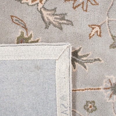 Hand-Tufted Beige and Green Wool Runner Rug, 2'3" x 12'