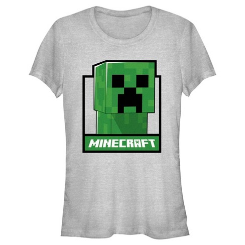 Women's Minecraft Creeper Face T-Shirt - Athletic Heather - 2X Large