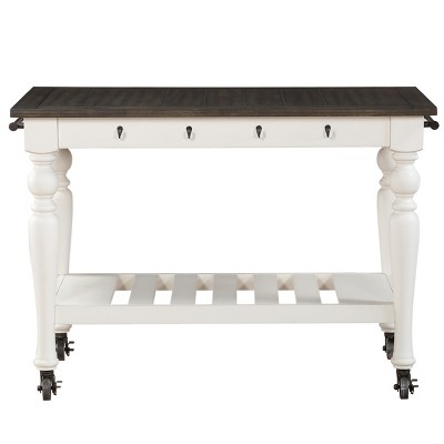 Joanna Two-Toned Kitchen Cart Ivory/Charcoal - Steve Silver