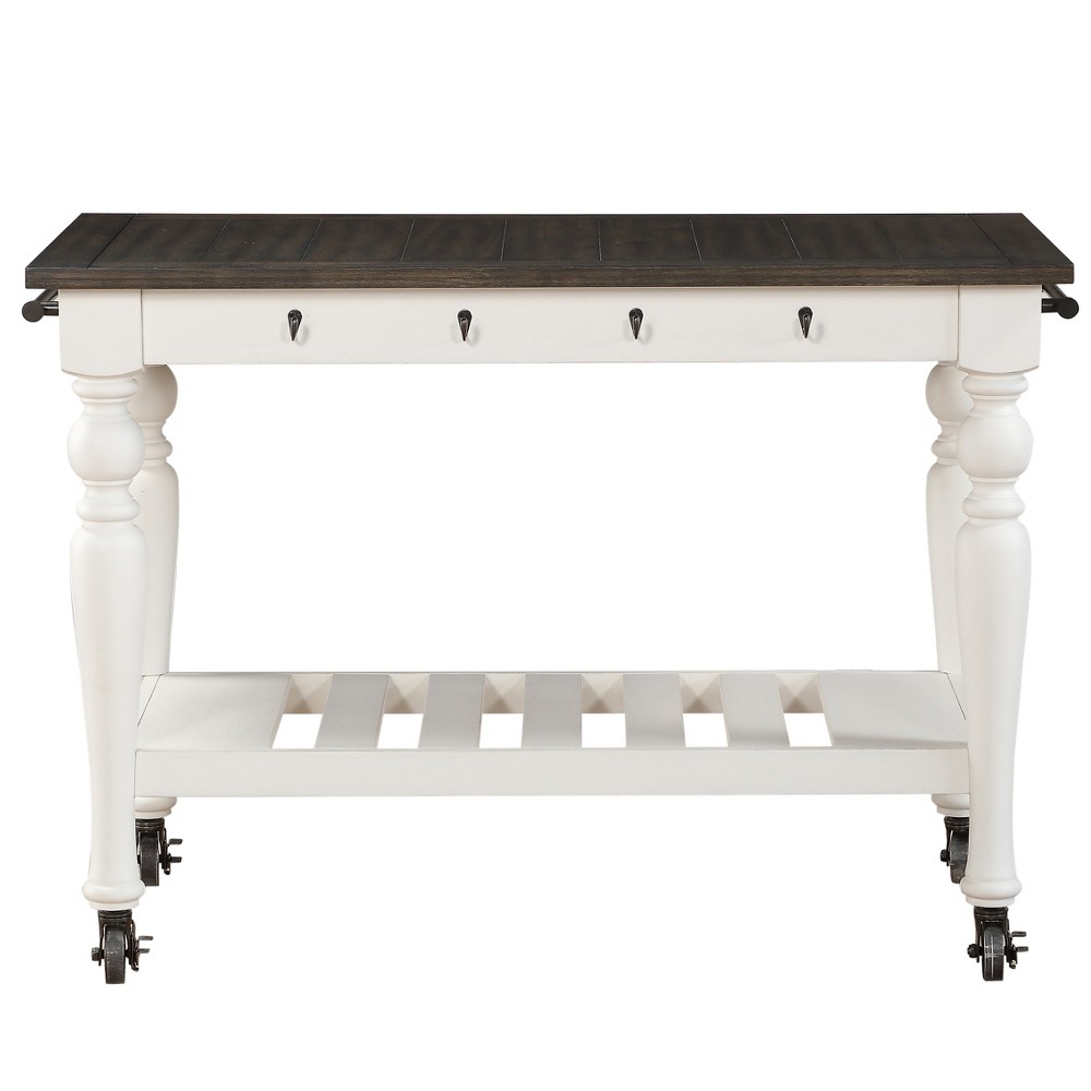 Steve Silver Joanna Kitchen Cart in Ivory and Charcoal Finish JA500C