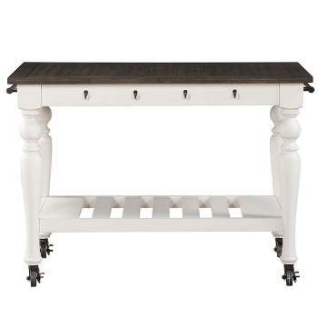 Joanna Two-Toned Kitchen Cart Ivory/Charcoal - Steve Silver
