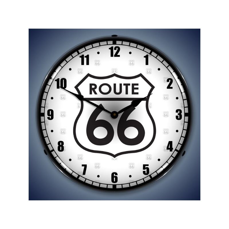 Collectable Sign & Clock | Route 66 LED Wall Clock Retro/Vintage, Lighted - Great For Garage, Bar, Mancave, Gym, Office etc 14 Inches, 1 of 5