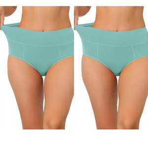 Allegra K Women's High Waist Available in Plus Size Tummy Control Brief 2 Packs - 1 of 4
