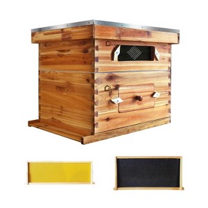 10 Frame Bee Hive Coated with Beeswax Complete Beehive Kit Bee Box with Beehive Frames and Wax Foundations Wax Coated Bee Hives for Beginner - 1 of 4