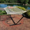 Sunnydaze Cotton Rope Freestanding Hammock with Spreader Bar with Portable Steel Stand and Pad and Pillow Set - 12' Stand - 4 of 4