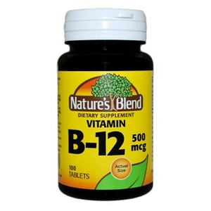 Nature's Blend Vitamin B-12 500 mcg  - 100 Tablets - 1 of 3