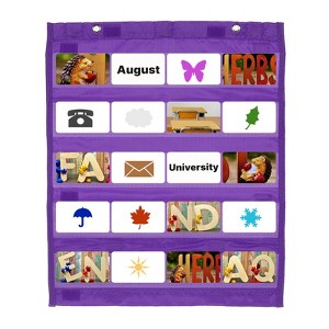 Unique Bargains Magnetic Wall Hanging Small Double-Sided Classroom Pocket Chart - 1 of 4