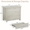 Lantine Wood Nightstand with 3 Drawers, Farmhouse Bedside Table with Storage for Bedroom and Small Spaces, Easy Assembly - 3 of 4