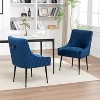 SEYNAR Modern Glam Velvet Black Metal Legs Dining Chair or Vanity Chair Set of 2 with Rear Handle - 3 of 4