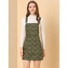 INSPIRE CHIC Women's Adjustable Strap Pinafore Bib Corduroy Overalls Floral Dress - 2 of 4