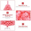 Tangkula Pink Christmas Tree Xmas Decoration Tree w/ Snow Flocked PVC Tips & Metal Stand - 3 of 4